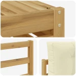 vidaXL Σειρά Καναπέ Εξωτερικού με μαξιλάρι 5 pcs Λευκό και Κρεμ