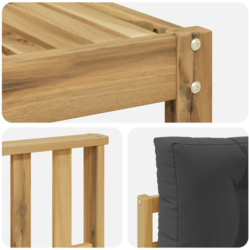 vidaXL Σειρά Καναπέ Εξωτερικού με μαξιλάρι 6 pcs Άσπρο και Ανθρακί