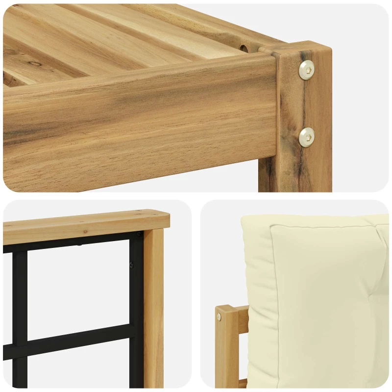 vidaXL Σειρά Καναπέ Εξωτερικού με μαξιλάρι 6 pcs Λευκό και Κρεμ