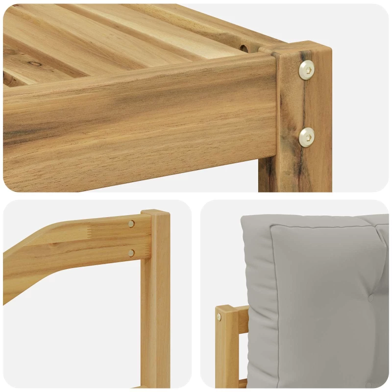 vidaXL Σειρά Καναπέ Εξωτερικού 7 pcs Λευκό και Ανοιχτό Γκρι