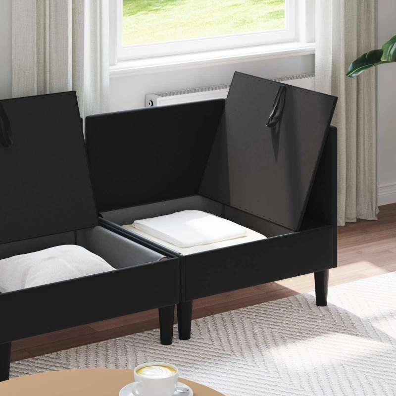 vidaXL Σετ Επίπλων Σαλονιού με μαξιλάρι 4 pcs Μαύρο Βελούδο