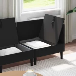 vidaXL Σετ Επίπλων Σαλονιού με μαξιλάρι 4 pcs Μαύρο Βελούδο
