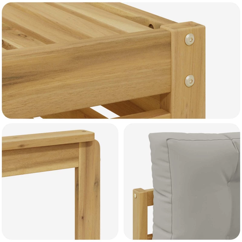 vidaXL Σειρά Καναπέ Εξωτερικού 7 pcs Λευκό και Ανοιχτό Γκρι