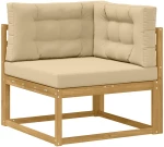 vidaXL Σειρά Καναπέ Εξωτερικού με μαξιλάρι 6 pcs Λευκό και Μπεζ
