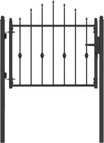 vidaXL Πύλη Φράχτη HORST 100 x 75 cm Μέταλλο Μαύρο Κλειδώσιμο