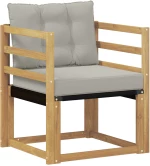vidaXL Εξωτερικός καναπές Στερεό ξύλο ακακίας και Textilene Λευκό