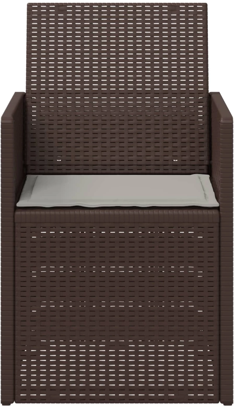 vidaXL Καρέκλες Εστιατορίου Κήπου 2 pcs Καφέ και Ανοιχτό Γκρι PP