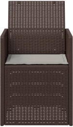 vidaXL Καρέκλες Εστιατορίου Κήπου 2 pcs Καφέ και Ανοιχτό Γκρι PP