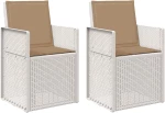 vidaXL Καρέκλες Εστιατορίου Κήπου 2 pcs Λευκό και Taupe PP