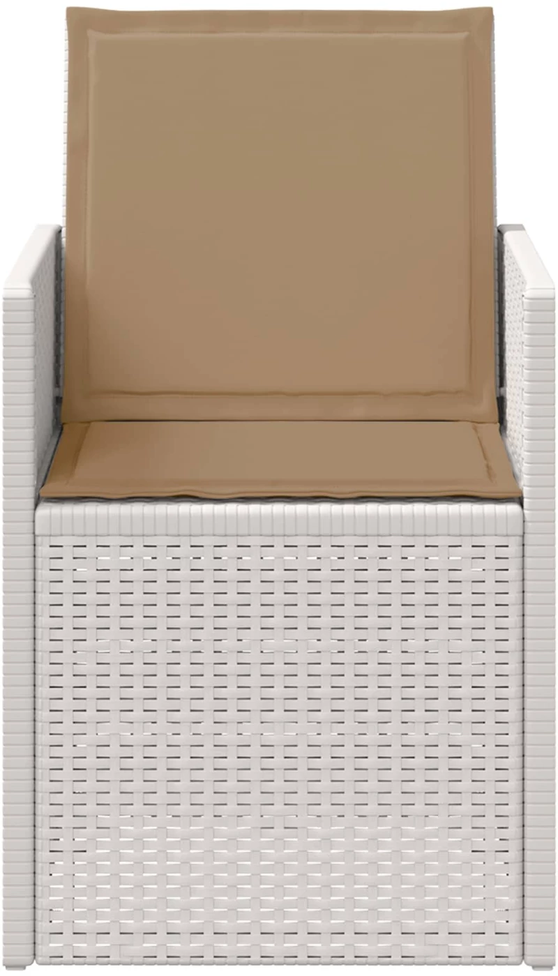 vidaXL Καρέκλες Εστιατορίου Κήπου 2 pcs Λευκό και Taupe PP