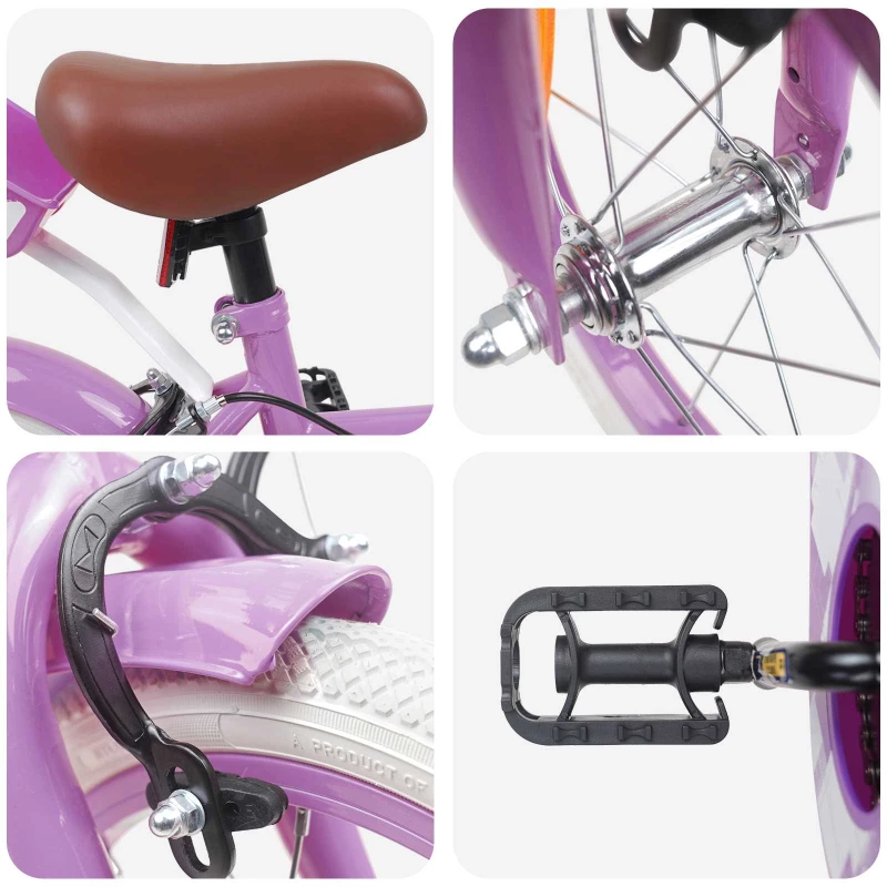 vidaXL Παιδικό Ποδήλατο 16 ίντσες για 4-6 ετών Μοβ