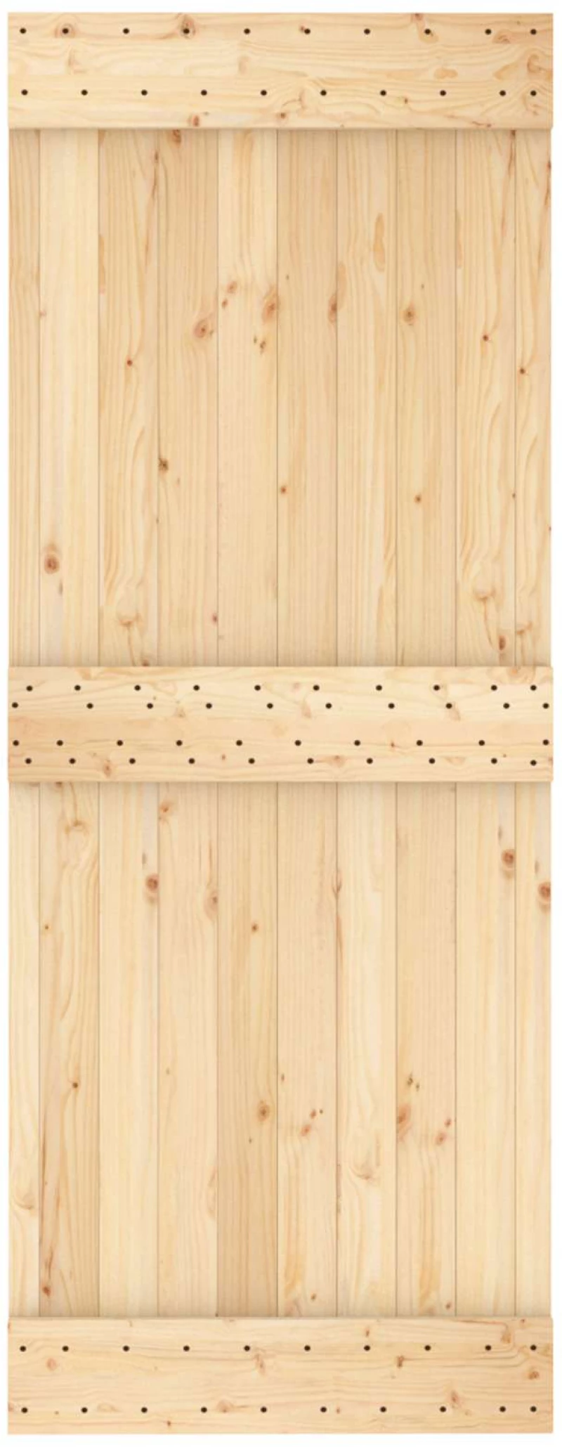 vidaXL Συρόμενη Πόρτα Φυσικό και Λευκό 80 x 210 cm
