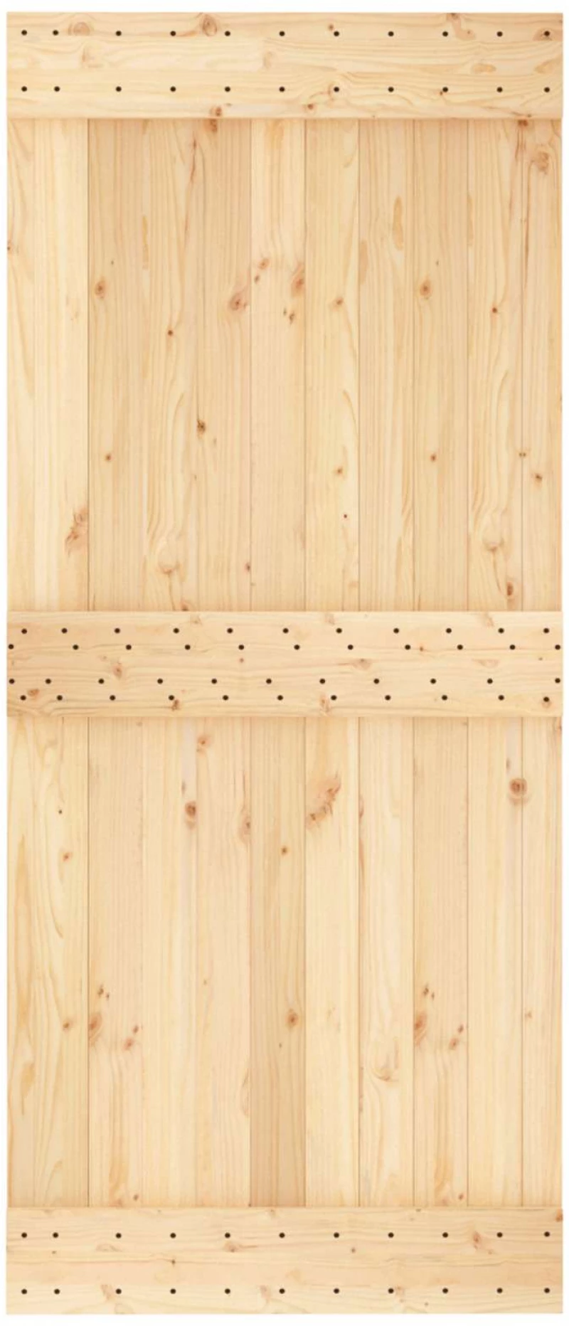 vidaXL Συρόμενη Πόρτα Φυσικό και Μαύρο 90 x 210 cm