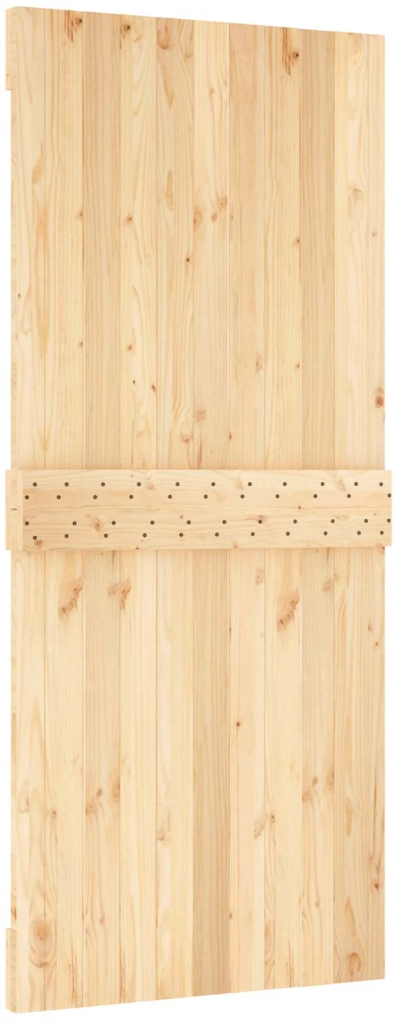 vidaXL Συρόμενη Πόρτα Φυσικό και Μαύρο 90 x 210 cm