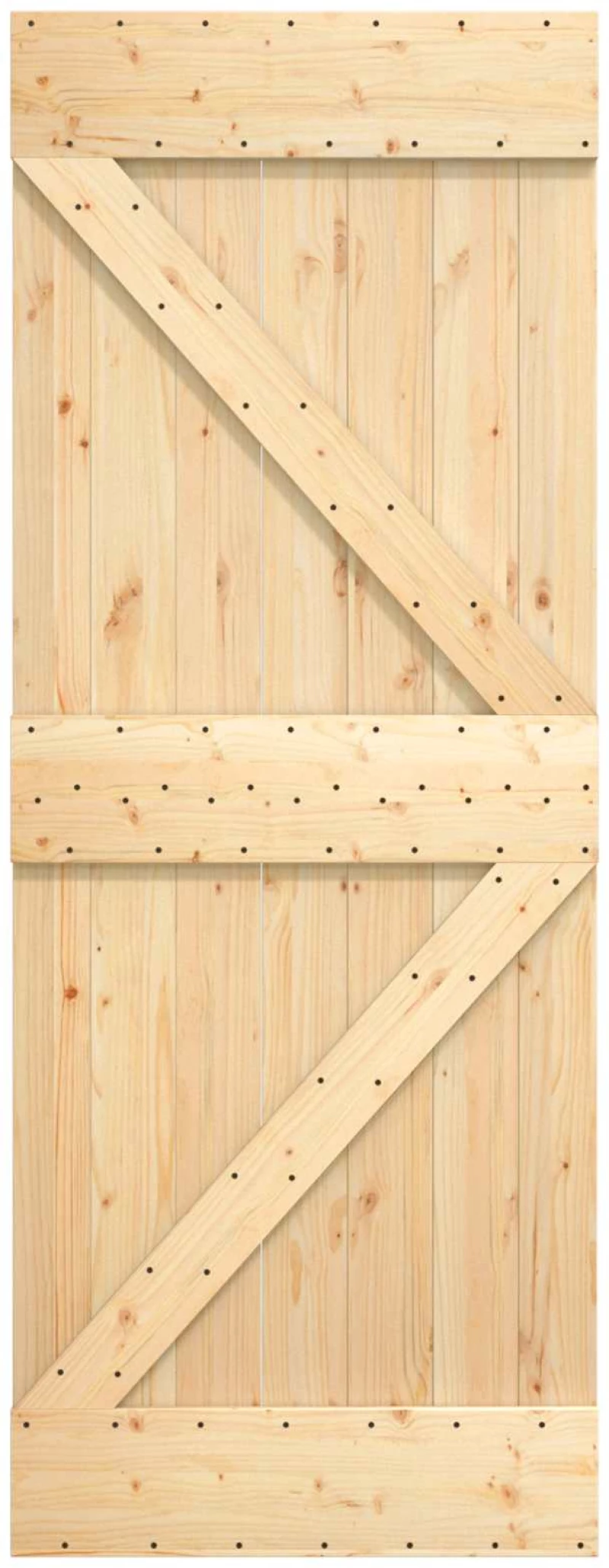 vidaXL Συρόμενη Πόρτα Φυσικό και Μαύρο 85 x 210 cm