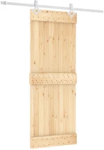 vidaXL Συρόμενη Πόρτα Φυσικό και Λευκό 80 x 210 cm