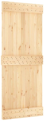 vidaXL Συρόμενη Πόρτα Φυσικό και Λευκό 85 x 210 cm
