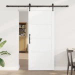 vidaXL Συρόμενη Πόρτα ORKDAL Λευκό και Μαύρο 83 x 202 εκ.
