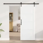 vidaXL Συρόμενη Πόρτα ORKDAL Λευκό και Μαύρο 83 x 202 εκ.