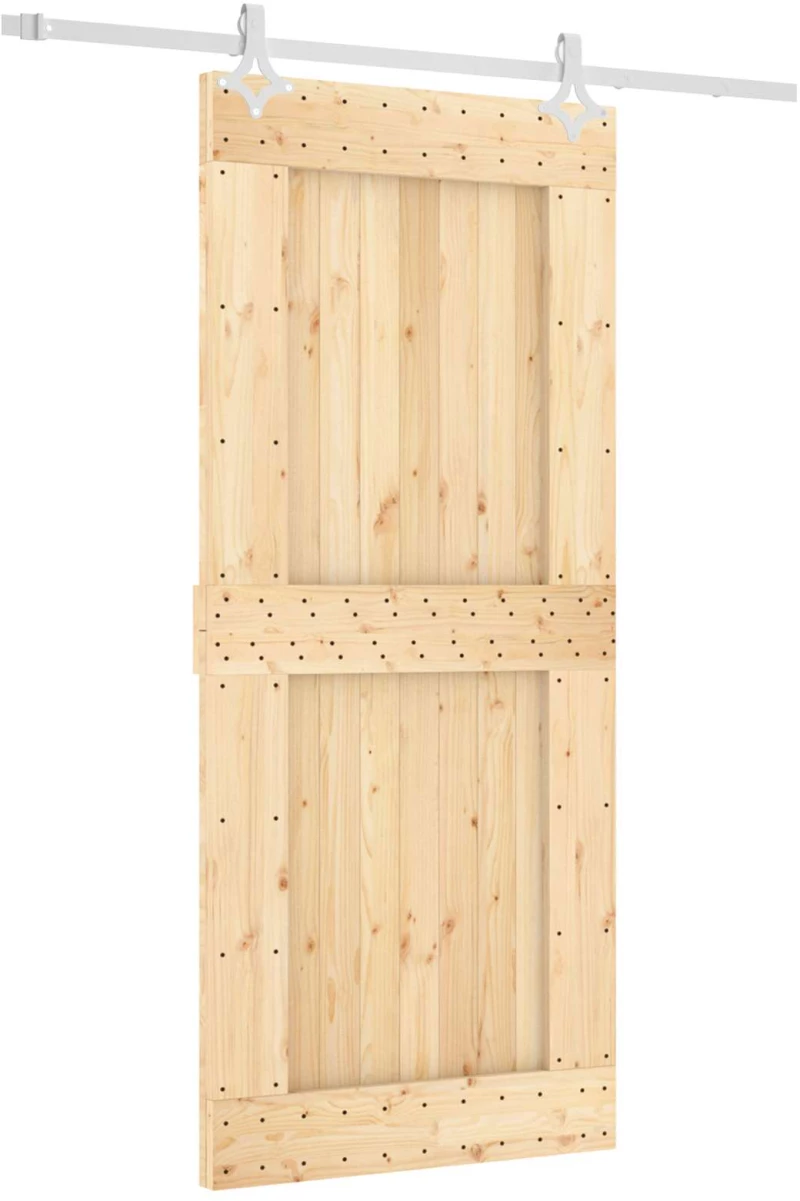 vidaXL Συρόμενη Πόρτα Φυσικό και Λευκό 90 x 210 cm