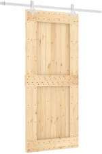 vidaXL Συρόμενη Πόρτα Φυσικό και Λευκό 90 x 210 cm