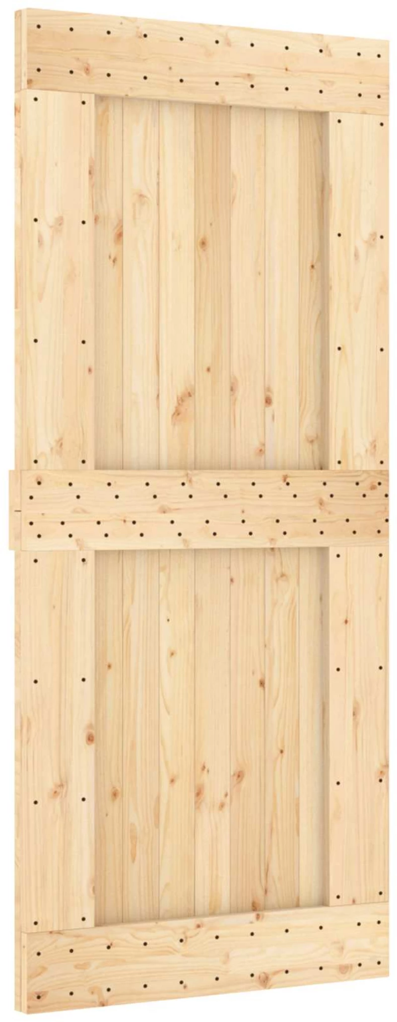 vidaXL Συρόμενη Πόρτα Φυσικό και Λευκό 90 x 210 cm