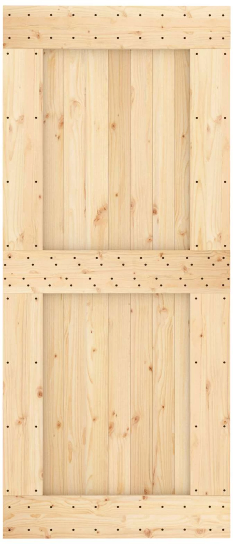 vidaXL Συρόμενη Πόρτα Φυσικό και Λευκό 90 x 210 cm