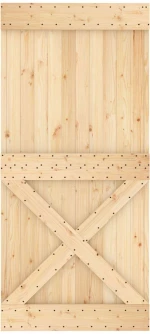 vidaXL Συρόμενη Πόρτα Φυσικό και Λευκό 95 x 210 cm