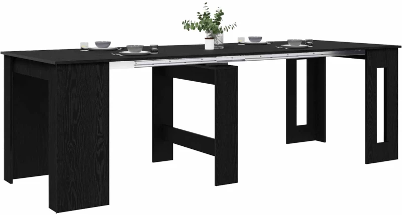 vidaXL Τραπέζι φαγητού 240 x 85 x 75 εκ Επεξεργασμένο Ξύλο Μαύρη Δρυς