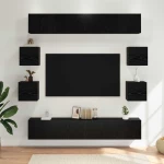 vidaXL Σετ επίπλου τηλεόρασης 10 pcs 180 x 30 x 30 cm Μαύρη Δρυς