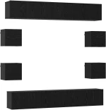 vidaXL Σετ επίπλου τηλεόρασης 10 pcs 180 x 30 x 30 cm Μαύρη Δρυς
