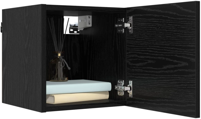 vidaXL Σετ επίπλου τηλεόρασης 10 pcs 180 x 30 x 30 cm Μαύρη Δρυς
