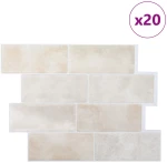vidaXL Πλακάκι Subway 20 pcs Μπεζ Μάρμαρο 29 x 21 εκ