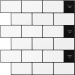 vidaXL Πλακάκι Subway 20 pcs Λευκό Μαύρο 30 x 30 cm