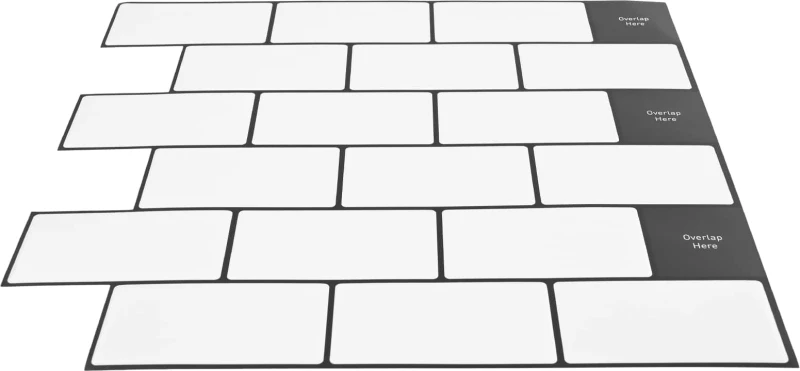 vidaXL Πλακάκι Subway 20 pcs Λευκό Μαύρο 30 x 30 cm