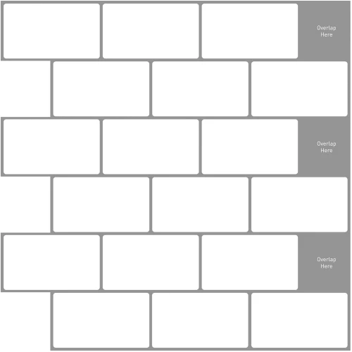 vidaXL Πλακάκι Subway 50 pcs Λευκό Γκρι 30 x 30 cm