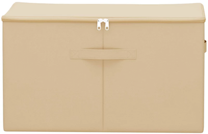 vidaXL Κουτί αποθήκευσης 24 pcs Κρεμ 55 x 35 x 32 εκ. Ύφασμα
