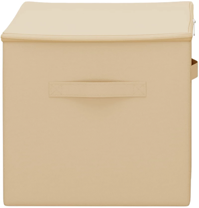 vidaXL Κουτί αποθήκευσης 24 pcs Κρεμ 55 x 35 x 32 εκ. Ύφασμα