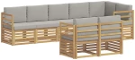vidaXL Σειρά Καναπέ Εξωτερικού 8 pcs Λευκό και Ανοιχτό Γκρι