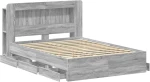 vidaXL Σκελετός κρεβατιού με αποθήκευση Γκρι Sonoma 140 x 200 cm