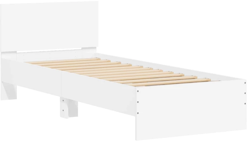 vidaXL Κρεβάτι με φωτισμό LED Λευκό 80 x 200 cm Επεξεργασμένο Ξύλο