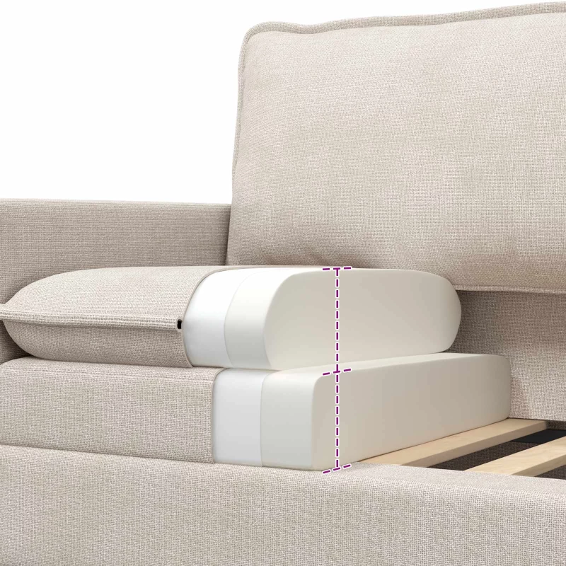 vidaXL Καναπές Κρεμ 126 x 81 x 87,5 εκ Πολυεστέρας