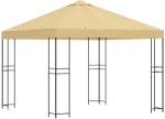 vidaXL Κιόσκι 3 x 3 m Κρεμ Πολυεστέρας και Χάλυβας 190 gsm