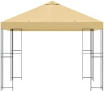 vidaXL Κιόσκι 3 x 3 m Κρεμ Πολυεστέρας και Χάλυβας 190 gsm