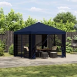 vidaXL Κιόσκι 3 x 3 m Μπλε Πολυεστέρας και Χάλυβας 190 gsm