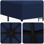 vidaXL Κιόσκι 3 x 3 m Μπλε Πολυεστέρας και Χάλυβας 190 gsm
