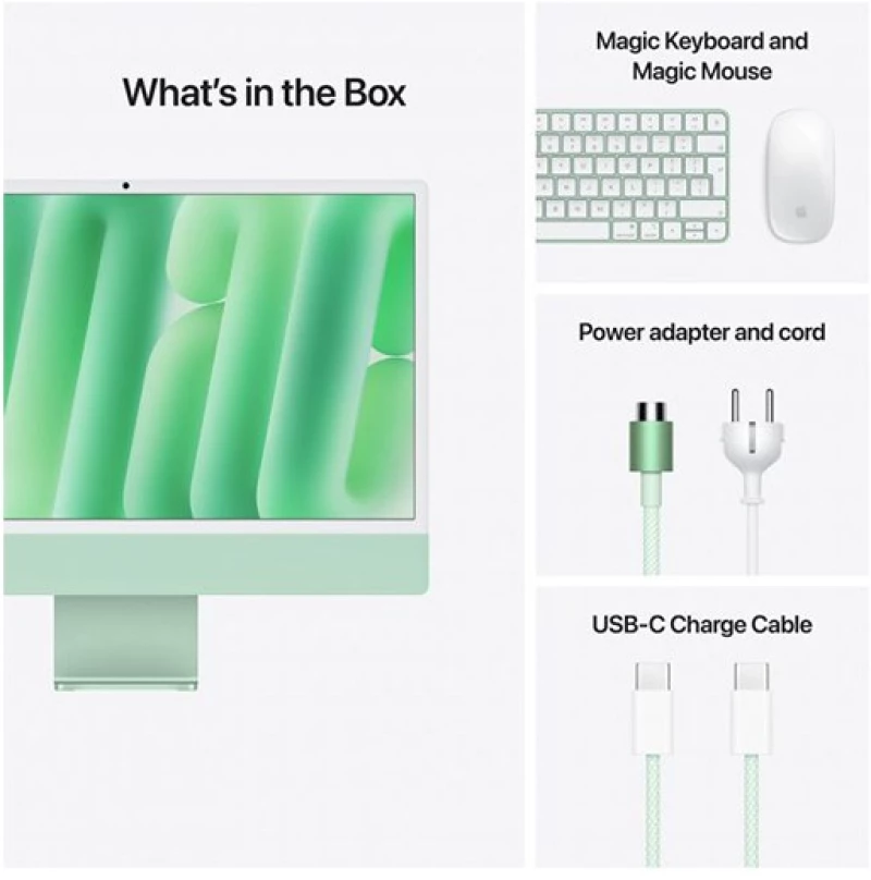 Apple iMac 24-inch with Retina 4.5K display: M4 chip with 10c CPU and 10c GPU, 24GB, 512GB - Green