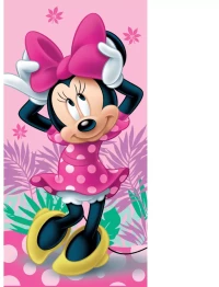 Πετσέτα Θαλάσσης Βαμβακερή Βελούδινη Minnie Bow 320gsm Ροζ 70 x 140 cm Ροζ 70 x 140 cm