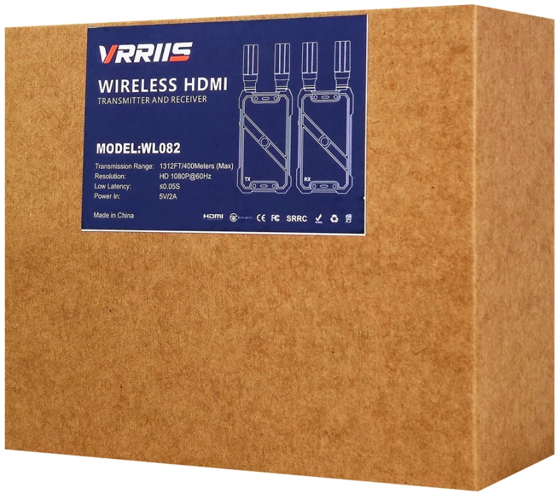 VRRIIS HDMI σύστημα ασύρματης μετάδοσης βίντεο WL082, 1080p, 2.4/5GHz, έως 400m