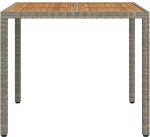 vidaXL Τραπέζι Κήπου Γκρι 90 x 90 x 75 cm συνθετικό ρατάν